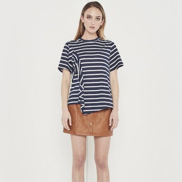Shilla Empire Stripe Jersey Top Navy/White Stripe - Picture 3 of 5